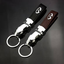 Fashion gift pendant leather 3D leopard head metal shape keychain for Infiniti car logo badge key ring auto accessories keyfob 2024 - buy cheap