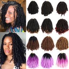 Passion Twist-extensiones de cabello trenzado, cabello de ganchillo de 8 pulgadas, 30 raíces, color rosa, arcoíris y gris 2024 - compra barato