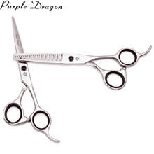 Purple Dragon-tijeras de peluquería de acero inoxidable, 6 ", 12 dientes, tasa de adelgazamiento 40%-45%, Z2004 2024 - compra barato