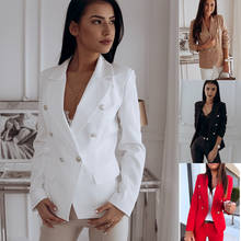 Long Sleeve Blazer Coat Women's Office Suit Work Jacket Suit Double-breasted Oversized Fashion Solid Color Blazer Women 2020 2024 - buy cheap