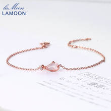 LAMOON Sakura 925 Sterling Silver Bracelet For Women Cherry Blossoms Petal Rose Quartz 18K Rose Gold Plated Fine Jewelry LMHI022 2024 - buy cheap