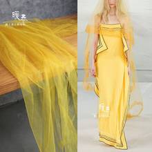 Lustre Mesh Tulle Fabric Yellow Party Decor DIY Bridal Veil Fluffy Skirt Sewing Scarf Wedding Dress Designer Fabric 2024 - buy cheap