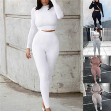 Women Seamless Yoga Set Fitness Sports Suits GYM Cloth Yoga Long Sleeve Shirts High Waist Running Leggings Workout Pants Shirts 2024 - buy cheap