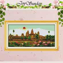 Angkor Wat Patterns Counted Cross Stitch 11CT 14CT Cross Stitch Set wholesale Scenery Cross-stitch Kit Embroidery Needlework 2024 - buy cheap