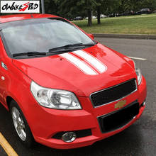 Car Styling Auto Engine Cover Stickers For Chevrolet Aveo Accessories Car Hood Bonnet Sports Stripes Decor Vinyl Decals 2024 - buy cheap