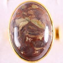 Anel de joalheria ajustável para mulheres e homens, pedra natural e oval, miçanga verde, anel de dedo z23, 1 peça 2024 - compre barato