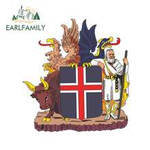 EARLFAMILY 13cm x 12.4cm For Iceland Coat Of Arms Fine Decal Vinyl Car Wrap Suitable For VAN RV Waterproof Scratch-Proof Sticker 2024 - buy cheap