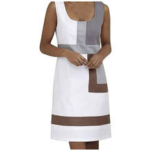 38# Women Casual T Shirt Dress Geometric Print Party Dress O-neck Sleeveless Mini Dresses Plus Size Bodycon Dresses Vestido 2024 - buy cheap