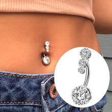 1pcs Crystal Navel Ring Bar Barbell Drop Dangle Body Piercing Nombril Ombligo Belly Button Rings Men Women Body Jewelry 2024 - buy cheap
