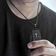 Christian Jewelry Pendant Necklace for Men Stainless Steel Bible Verse Cross Dog-tag Army Pendant Box Chain Pray Jewelry DKPM149 2024 - buy cheap