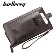 baellerry Brand Men's Leather Wallet With Phone Pocket Long Big Capacity Zipper Clutch Money Bag Male Purse Card Holder For Man 2024 - buy cheap