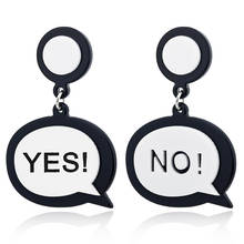 YAOLOGE Long Korean Personality Hip Hop Creative Funny Yes And No English Letters Acrylic Pendant Earrings For Women Girl 2019 2024 - buy cheap