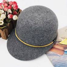 Classical Winter Hats for Women Belt Adorn Ourdoor Warm Wool Visor Hat Newsboy Cabbie Hat Ladies Snow Church Street Cap 55-60cm 2024 - buy cheap