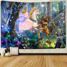 Simsant-tapiz psicodélico De Seta, arte de princesa de dibujos animados, tapices colgantes de pared para sala de estar, decoración del hogar y dormitorio 2024 - compra barato
