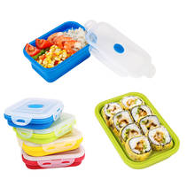 Silicone Lunch Box Lunchbox Bento Boxes Microwave Dinnerware Storage Box Folding Food Container 350/500ml Portable Bowl 2024 - buy cheap