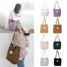 New Fashion Women Corduroy Handbag Shoulder Bags Tote Purse Casual Shopping Bag 2024 - buy cheap