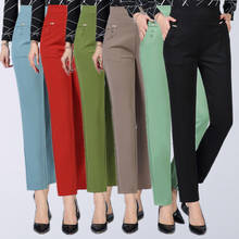 2022 New Women's Pants Trousers Spring Summer Autumn Stretch High Waist Pocket Pantalon Ladies Solid Casual Pants 2024 - buy cheap