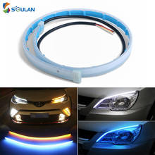 2X Car LED Light strip canbus waterproof Blue Red DRL Daytime Running Turn signal lights Strip 12V Headlight Diode Lamp for car 2024 - buy cheap