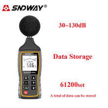 Sndway Digital Sound Level Meter Noise Volume Measuring Instrument Decibel Monitoring Tester 30-130dB USB Data Storage Alarm 2024 - купить недорого