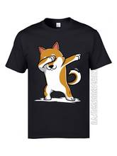 Camiseta divertida Dabbing Shiba Inu Terrier Poodle Dog para hombre, camiseta electrónica Love Akita Hiphop Rock DJ, camisetas 2024 - compra barato