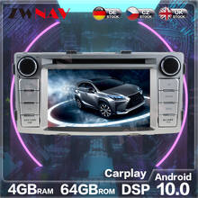 Android 10 4 Гб + 64 Гб Px6 Автомобильный GPS навигатор для Toyota Hilux Fortuner 2012-2014 мультимедийный плеер радио рекордер головное устройство DSP 2024 - купить недорого