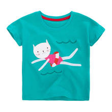 Little Maven-Camiseta de algodón de manga corta con cuello redondo para niños y niñas, ropa bonita informal, verde, Verano 2024 - compra barato