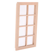 Dollhouse Furniture Wooden Unpainted 1 12 Scale Window / Door Model (features 8 Pane), Room Garden DIY Decoration 2024 - buy cheap