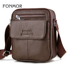 FONMOR Genuine Leather Men Messenger Bags Casual Men's Crossbody Bag Luxury Brand Handbag Small Male Shoulder Bag Men Travel Bag 2024 - buy cheap