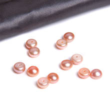 5.8mm AAA Grade Freshwater Pink Gold Natural Pearls Semi Round Pearl Half Hole Button Pearls Beads For Earrings Jewelry Making 2024 - buy cheap