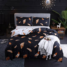 Fashion Duvet Cover King Queen Twin Size Wedding Bedding Comforter Cover Set Feather Floral Leopard AB Side Printing Ins Chic 2024 - buy cheap