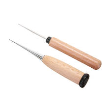 2Pcs/Set Canvas Awl Tool Stainless Steel Needle Wooden Handle Hand Stitching Taper Needle Canvas Leather Sewing Shoes Awl Tool 2024 - buy cheap