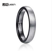 Jqueen-anillo de acero de tungsteno con cúpula negra, 4mm, interior, anillo de acero de tungsteno, joyería de compromiso para hombres 2024 - compra barato