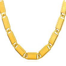 Collare Trendy Chain Necklace Men Jewelry Stainless Steel Gold Color Necklace Wholesale Box Link Chain For Motor Party N261 2024 - buy cheap