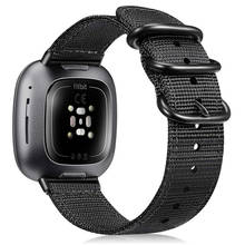 Correa para fitbit versa 3 / sense band, pulsera deportiva de nailon tejido para fitbit sense versa 3, pulsera de nailon de liberación rápida 2024 - compra barato