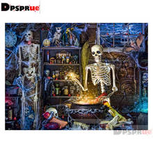 Dpsprue cuadrado completo/redondo Kit de pintura de diamante punto de cruz cráneo estantería diamante 3D bordado DIY 5D Moasic regalo DP204 2024 - compra barato