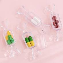 Portable Cute Teen Girls Candy Shape Transparent MakeUp Storage Box Mini Earrings Jewelry Bag Travel Storage Container Organizer 2024 - buy cheap