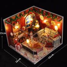 Casa de bonecas em miniatura, casa de bonecas com móveis de madeira, casa de natal, brinquedos para crianças, presente de aniversário tw8 2024 - compre barato