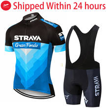 2022 NEW STRAVA  Bicycle Team Short Sleeve Maillot Ciclismo Men's Cycling Jersey Summer breathable Cycling Clothing Sets 2024 - buy cheap