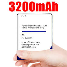 High Quality 3200mAh battery For Oukitel C3 phone Battery tracking number 2024 - buy cheap