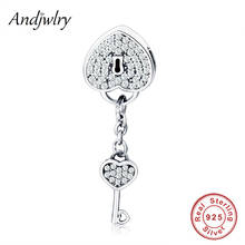 Authentic 925 Sterling Silver Charm Fit Original Pandora Charm Bracelet 925 Sliver Love Heart Lock & Key Pendant Beads Berloque 2024 - buy cheap