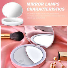Mini LED Portable Makeup Tools Bathroom double-sided makeup mirror with lamp charging portable makeup Folding gift mirror 2024 - buy cheap