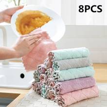 Conjunto de toalhas de limpeza mais grossas, 8 peças, absorvente de dupla camada, pano, antiaderente, prato de óleo, utensílios de mesa, ferramentas para cozinha, kichen 2024 - compre barato