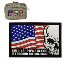 Нашивка из ПВХ с изображением флага США, 3D черепа, наружная повязка на руку, наклейка, аппликация, военная нашивка EVIL IS POWERLESS тактические заплатки 2024 - купить недорого