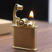 Латунный кремневый огненный факел зажигалка Ретро ветронепроницаемый шлифовальный круг керосиновая масляная трубка Зажигалка сигарета бензиновые гаджеты для мужчин 2024 - купить недорого