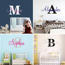 Elegante monograma pegatinas personalizada nombre pared calcomanías de vinilo adhesivo para chico niño niñas habitaciones decoración vivero Decoración 2024 - compra barato