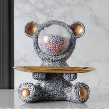 Urso criativo varanda chave de armazenamento decoração sala estar mesa café penteadeira decoração multifuncional desktop figurinhas 2024 - compre barato