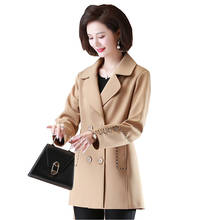 New Spring Autumn Windbreaker Women Outerwear Fashion Loose Mother Casual Overcoat Upper Medium Long Oversize Trench Coat Lady 2024 - buy cheap