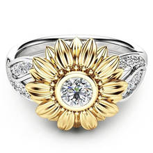 Модное ювелирное изделие в форме подсолнуха, Женское кольцо для помолвки, обручальное кольцо, очаровательные аксессуары для вечеринки, новинка, хит продаж 2024 - купить недорого
