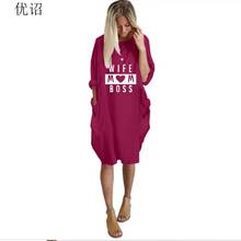 Плюс Размеры Для женщин Топ Футболка Tumblr 2019 Новая мода карман жена мама с буквенным принтом футболка женский Harajuku плюс размер Femme 2024 - купить недорого