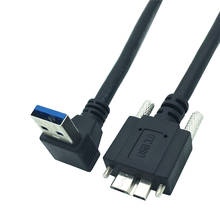 Кабель USB 3,0 A папа к Micro B USB 0,25 Micro B папа к USB A папа Угловой кабель с винтовым замком панельный кабель м 2024 - купить недорого